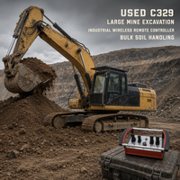 Excavatrice sur chenilles d'occasion, télécommande sans fil, stock disponible, bonnes performances hydrauliques pour travaux de construction lourds
