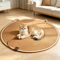 Alas Kasur Penggaruk Kucing dari Sisal yang Tahan Lama, Alas Santai Penggaruk Kucing dengan Mainan untuk Tidur dan Bermain