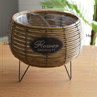 Pot de fleurs tissé en PP pour plantes vertes, panier de fleurs en PP durable, pots de fleurs et jardinières
