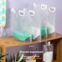 Sac d'emballage portable à bec verseur de grand diamètre pour liquide de lavage avec poignée