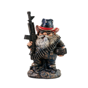 Figura de <span class=keywords><strong>Guerrero</strong></span> Enano de Camuflaje <span class=keywords><strong>Americano</strong></span> de Resina - Pieza Decorativa de Estilo Rústico Pintada a Mano para Decoración de Escritorio/Patio - Product Image 1