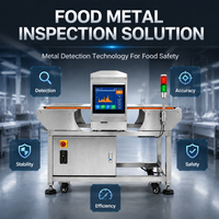 Détecteur de métaux pour ligne de production alimentaire en acier inoxydable à haute sensibilité multi-fréquence automatique pour convoyeur à bande transporteuse de fruits de mer