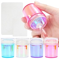 Vernis à ongles français transfert d'impression kits de manucure pochoir à ongles avec grattoir outil de plaque d'image de manucure