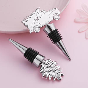 Custom Herbruikbare Metalen Wijn Stopper Zink Legering Antilope Vorm Kerstboom Dennenappel Genie Auto Ontwerp Voor Thuis Huwelijksfeest - Product Image 3
