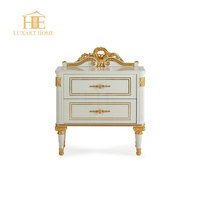 Juego de muebles de dormitorio de tela azul de madera maciza de Alexander English Villa Hotel de madera maciza muebles de habitación de cama completa de lujo