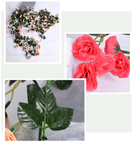 45 Kopf 8.2FT Rote Blumen girlande Rose Blumen banner Künstliche ästhetische Blumen für Hochzeits bogen Party Garden Craft