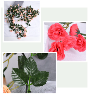 Guirnalda de flores rojas de 45 y 8,2 pies, banderines de flores artificiales estéticas para boda, arco, fiesta, artesanía de jardín - Product Image 4