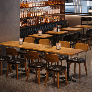 Silla de <span class=keywords><strong>Bar</strong></span> de restaurante de madera maciza, combinación de estilo <span class=keywords><strong>Retro</strong></span> Industrial transparente para Bistro, cafetería, asiento de tarjeta, sofá para negocios y hogar - Product Image 3