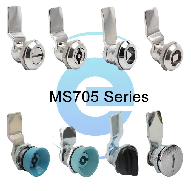 Ms705 Stainless Steel SS304 Electric Cabinet Triangle Double Bit Quarter Turn Cam Lock For Panel Enclosures