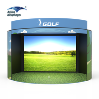 Cage de formation de simulateur de golf intérieur extérieur de nouveau design avec tente de tir et écran de projecteur pour la pratique du golf en salle