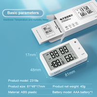 Mini Hygromètre Numérique Personnalisable avec Contrôleur de Température, Affichage LCD/LED, Indice de Protection IP67, Certifié CE FCC, -50~+70 1