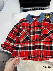 Camisa a cuadros para niño, estilo nuevo invierno 2026, camisa infantil elegante y a la moda con forro polar y tela gruesa, tendencia - Product Image 4