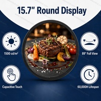 Tampilan Media iklan Lcd bulat kustom 15.7 inci Diameter 452 mm tampilan Digital papan reklame layar TV melingkar