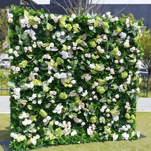 Custom 3D Cloth green Flower Wall Wedding <b>Artificial</b> Silk Rose Flower Wall Backdrop Decorative <b>Artificial</b> Flower Wall - Product Image 4