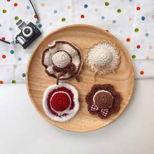 หมวกถักโครเชต์ทำด้วยมือสำหรับตุ๊กตาผ้าฝ้าย10-cm และหมีตัวยาว13ซม. สำหรับทุกเพศทุกวัย8 + - Product Image 2