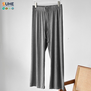 Ensemble de pyjama d'hiver pour femme en modal côtelé ultra doux et respirant (92 %), avec taille élastique, manches longues, boutons, couleur unie, pour la détente - Product Image 5