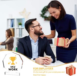 รางวัลถ้วยรางวัลแสดงความซาบซึ้งพร้อมฐานสี่เหลี่ยม 3.54 นิ้วถ้วยรางวัลอะคริลิคของขวัญสําหรับผู้ใหญ่และเด็ก คุณทํามันได้ดี ทํางานได้ดี - Product Image 4