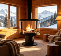 Poêle à bois en acier au carbone pour chauffage intérieur, idéal pour les foyers et les lieux commerciaux
