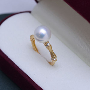 Zhuji Danshui 9-10mm Bamboo Knot Solid Ring Small Design S925 Silver Ring Wholesale Strong Light Fine Flaws - Product Image 3