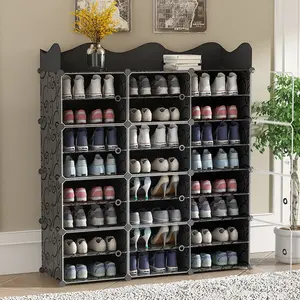 Range-chaussures à meubles, armoire de rangement moderne et respirante avec étagère, en plastique, vente en gros,