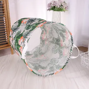 Vente chaude pliable coton lin salle de bain tissu stockage poubelle à linge panier à linge pliable panier à linge avec poignées