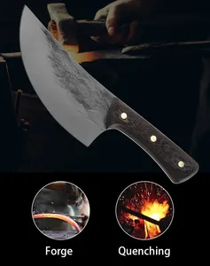 손 단조 정육점 칼 6.8 인치 높은 탄소 강철 고기와 야채 칼 부엌 요리사 칼