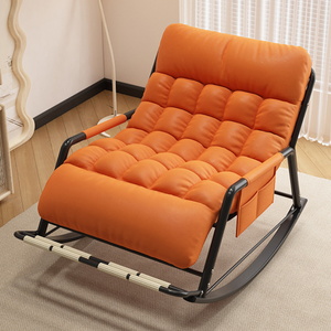 Fauteuil à bascule moderne en métal pour salon et balcon, double chaise longue inclinable pour la sieste et le repos des adultes - Product Image 2
