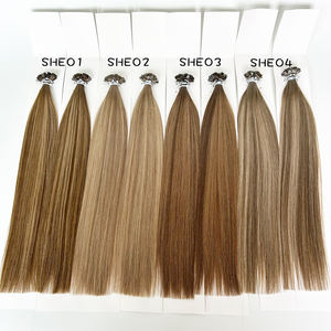 Venta caliente <span class=keywords><strong>Balayage</strong></span> Mezcla Extensiones de <span class=keywords><strong>cabello</strong></span> humano Cutícula Remy Super Double Drawn Flat Ktips Pre-bonded Hair - Product Image 1