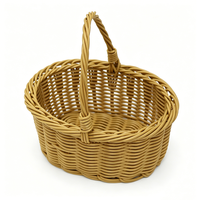 Panier en rotin PP tressé à la main avec poignée – Rangement durable pour jouets pour filles et garçons – Offre spéciale