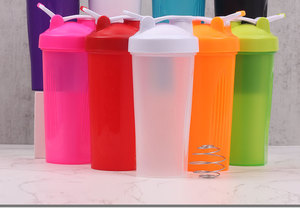 Grosir 600ml 20oz Mug perjalanan plastik bebas BPA perlengkapan minum Logo kustom air kebugaran olahraga Gym untuk pengocok Protein Botol - Product Image 3