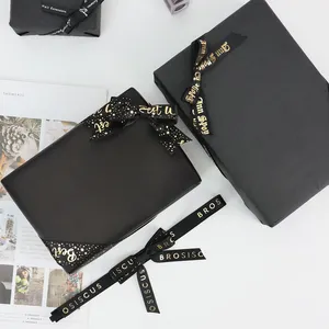 Impresión personalizada Elástico de lujo Embalaje de regalo Caja de joyería Envoltura de decoración Preatado Lazos de cinta de regalo para caja de chocolate