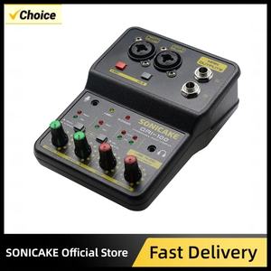 Console <span class=keywords><strong>de</strong></span> <span class=keywords><strong>mixage</strong></span> audio mini 2 canaux SONICAKE, carte son, studio DJ, enregistrement musical, karaoké à domicile, compatible <span class=keywords><strong>PC</strong></span>, QAI-100 - Product Image 2