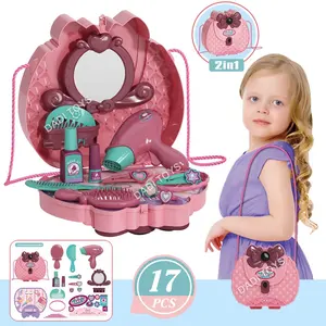 Mooie 2 In 1 Schoudertassen Sieraden Speelgoed Pretend Play Meisjes Speelgoed Beauty Set Make-Up Set Voor Kinderen Speelgoed