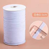 Offre Spéciale : Bandes Élastiques Plates Tissées en Polyester/Latex Rayées 5mm, Blanches ou Noires, Rouleau de 100 Yards