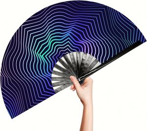 Hot Sale Custom Logo Foldable 33cm Fabric Bamboo <b>Hand</b> <b>Fan</b> Folk Art Style Carved Painted Decoration Love Souvenir Folding <b>Fan</b> - Product Image 1