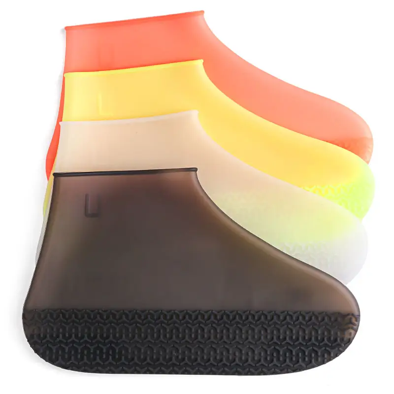 Botas antideslizantes de silicona para mujer, zapatos impermeables con cubierta para la lluvia, color negro, 2020