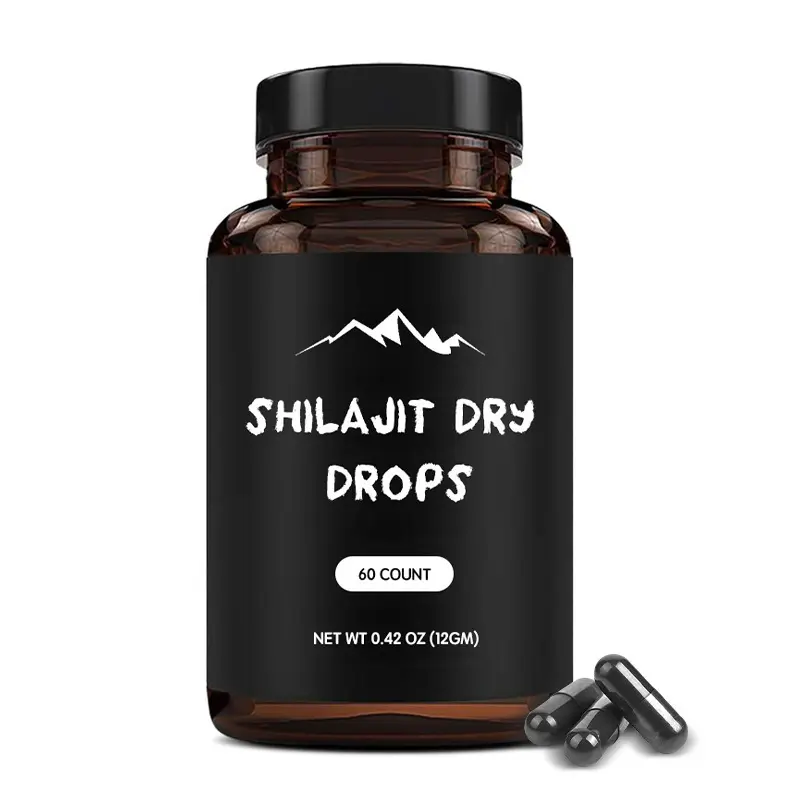 OEM Himalayan Shilajit Cápsulas 85 Minerals Brain Support Enhanced Male Strength Shilajit Extract para suplementos de salud