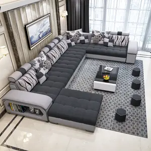 Pabrik Penjualan Lengkap Ruang Tamu Sofa Set Kain Set Sofa Kerajaan