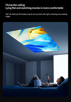 Proyector C8pro 360 Grados 3D con Enfoque Automático, LED Portátil, WiFi 6, Altavoz Integrado, Android 9, 1080P 4K para Educación en el Hogar