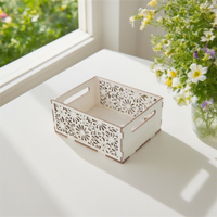 Panier de rangement de bureau en bois fabriqué à la main pour la décoration de la maison Boîtes artisanales en bois et panneaux muraux