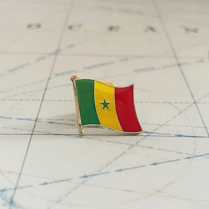 Senegal Nationale Vlag Reversspeldjes Kristal Epoxy Metaal Emaille Badge Verf Broche Souvenir Pak Persoonlijkheid Herdenkingsgeschenken - Product Image 1