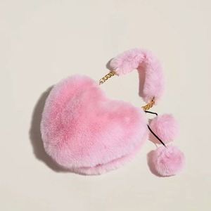 Nuevo Bolso de Moda con Forma de Corazón de Peluche, Bolso de Pelo para Otoño e Invierno, Bolso Cruzado de Moda para Mujer - Product Image 4