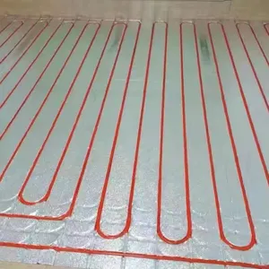 Pelat aluminium beralur papan busa ekstrusi panel floorheater Xps dengan pelat Transfer panas papan pemanas bawah lantai