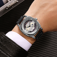 Reloj de pulsera de lujo para hombre, transparente, hueco, luminoso, resistente al agua, con correa de cuarzo, de alta calidad, muy vendido, para negocios