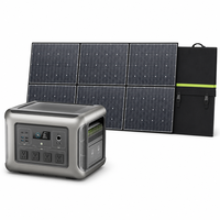 Station d'alimentation portable LiFePO4 2500W 1920Wh à charge rapide avec panneau solaire pliable 600W, système d'énergie solaire pour les urgences domestiques
