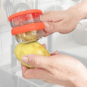 Multi Functional Kitchen Peeler With Storage Container Potato Fruit Vegetable Peeler Household Use Orange Green Color - Product Image 1