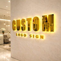 Lettres LED personnalisées Halo éclairées par l'arrière Lettres en relief éclairées par LED Panneau lumineux intérieur Réception Murale pour usage professionnel