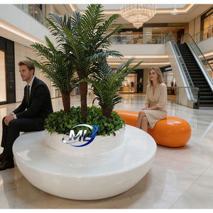 Banc rond en fibre de verre pour piscine – Siège extérieur surdimensionné et durable pour parc, salle de sport, hôpital, centre commercial avec design moderne - Product Image 2