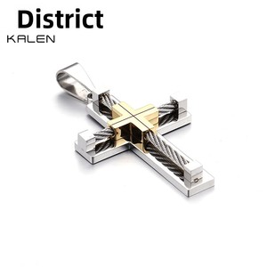 Collar para Hombre con Colgante de Cruz de Acero Inoxidable, Joyería Natural con Piedra de Nacimiento de Julio, para Comercio Electrónico Internacional, <span class=keywords><strong>KALEN</strong></span> KP55886-K - Product Image 5