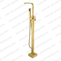 Robinet de baignoire cascade sur pied, robinet de douche pour baignoire, robinet de baignoire et de douche autoportant avec douchette à main